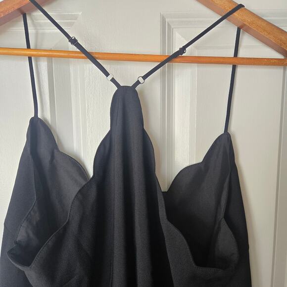 New J.Crew Classic Scalloped Camisole Cami Blouse Adjustable Strap Black Size 12 - Picture 8 of 9
